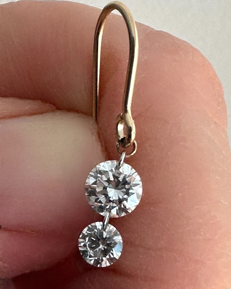 Round 3 Carat Floating Diamond Earrings