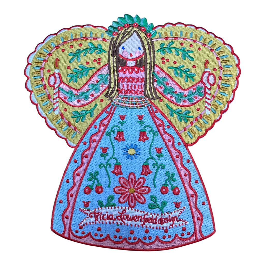 Embroidered Angel Christmas Tree Topper