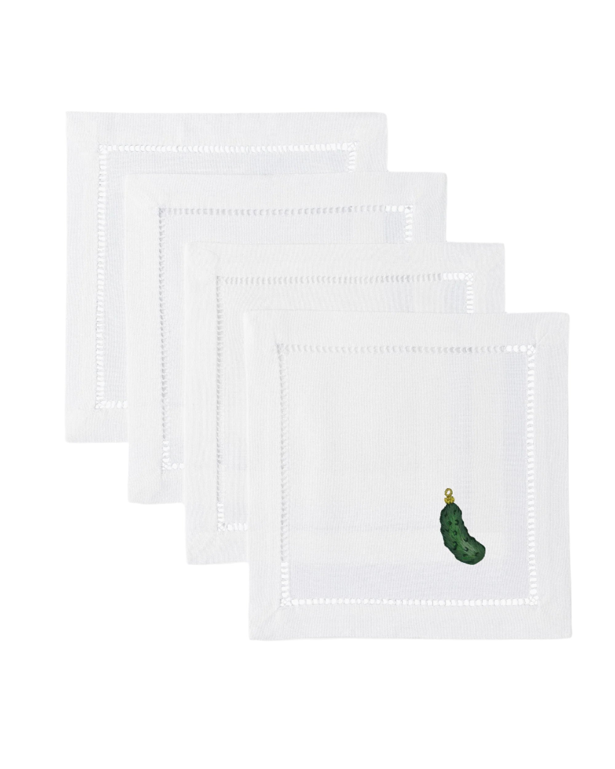 Pickle Ornament Cocktail Napkins, Set of 4