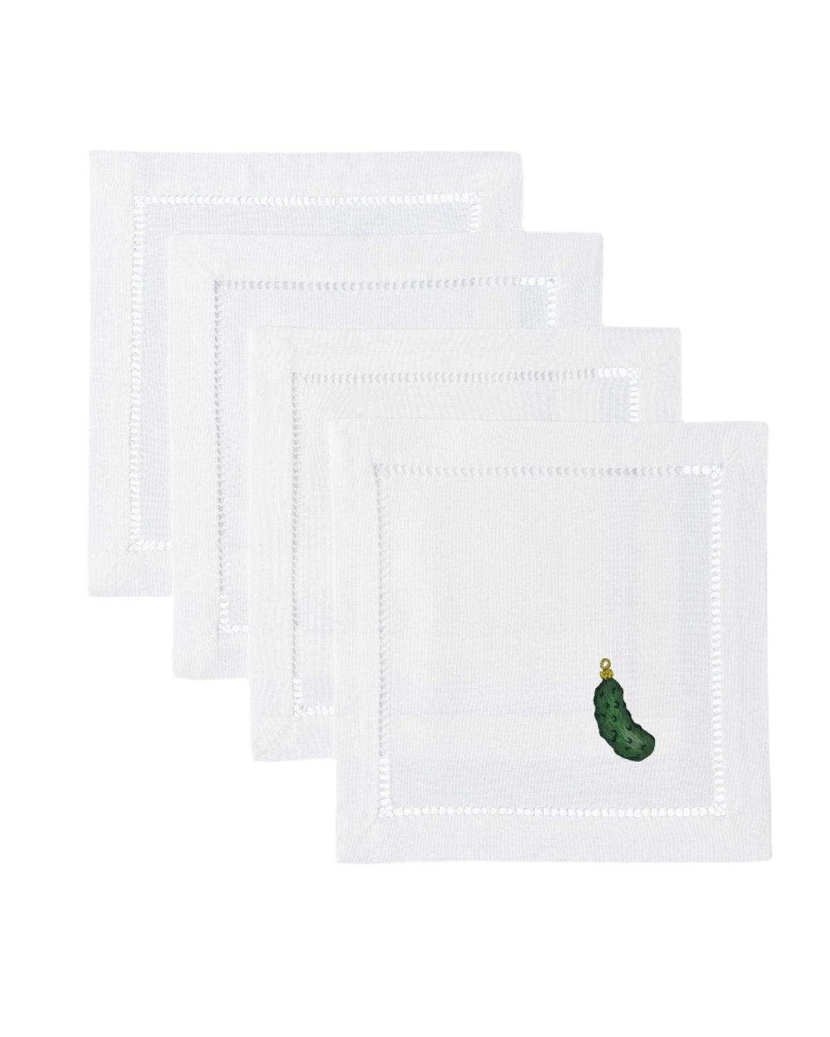 Pickle Ornament Cocktail Napkins, Set of 4