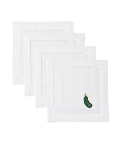 Pickle Ornament Cocktail Napkins, Set of 4