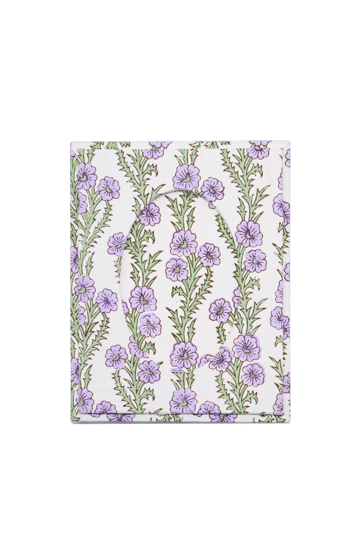 Purple Forget-Me-Not Picture Frame with Oval Opening, 4x6