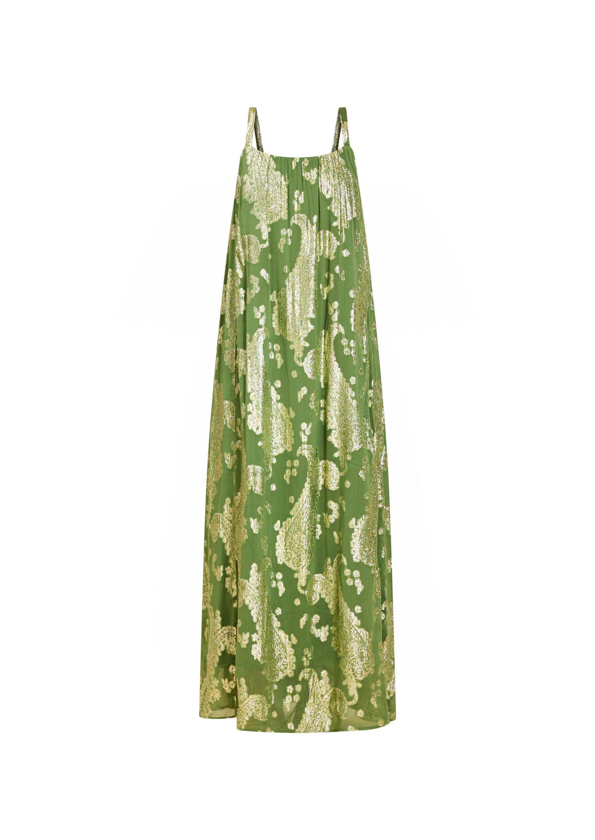 Pietro Convertible Cape Gown in Evergreen Metallic
