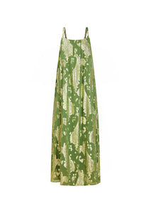 Pietro Convertible Cape Gown in Evergreen Metallic