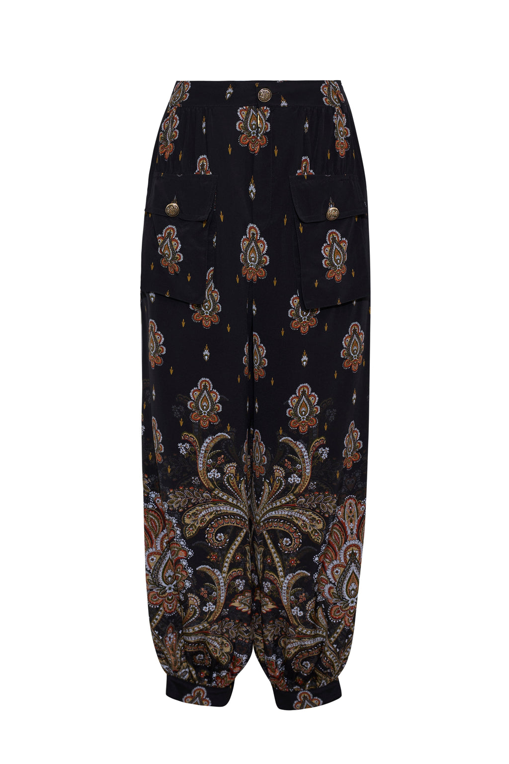 Pietro Pant in Castle Paisley Black