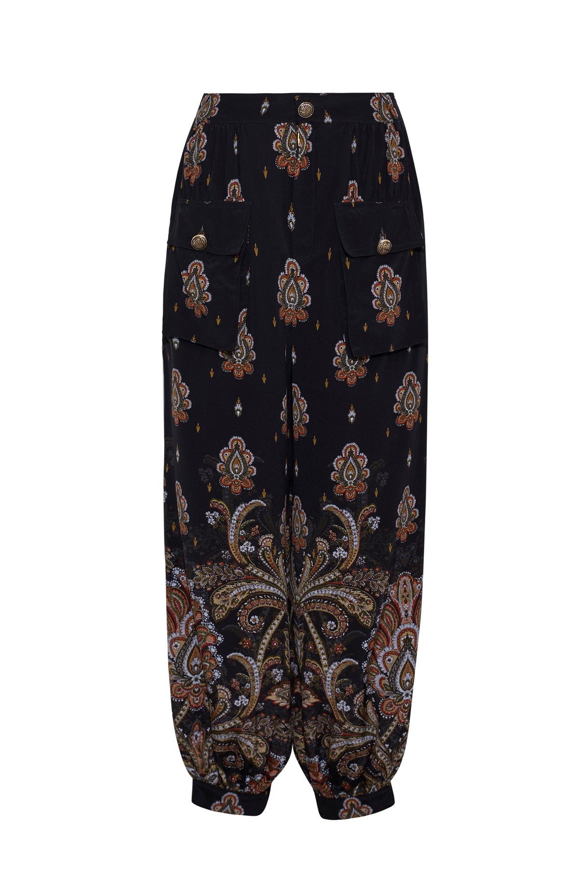 Pietro Pant in Castle Paisley Black
