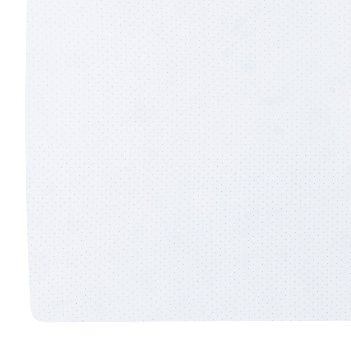 little english classic children's clothing pima crib sheet with white background and light blue micro dot all over print 