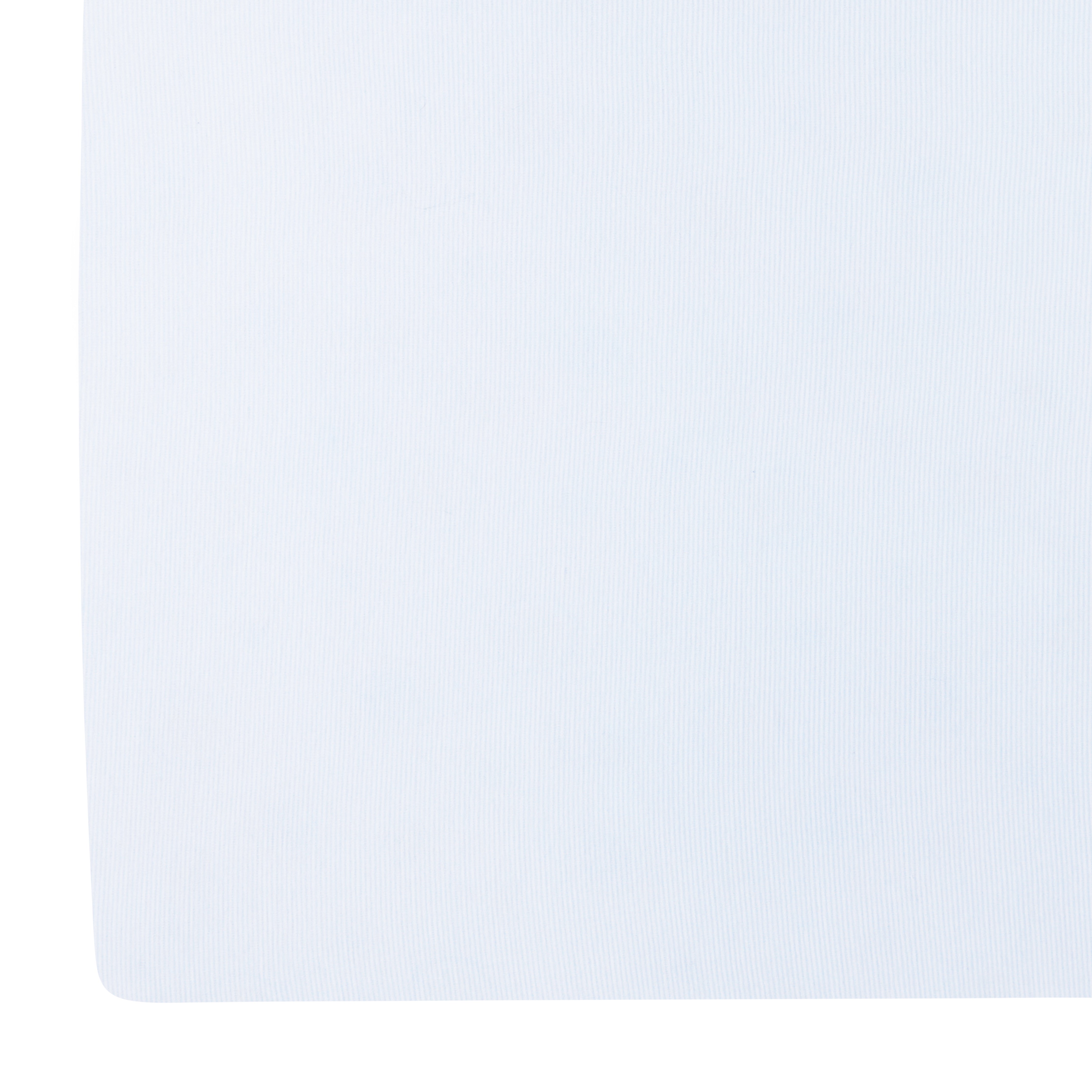 little english classic children's clothing pima crib sheet with white background and light blue stripe all over print 