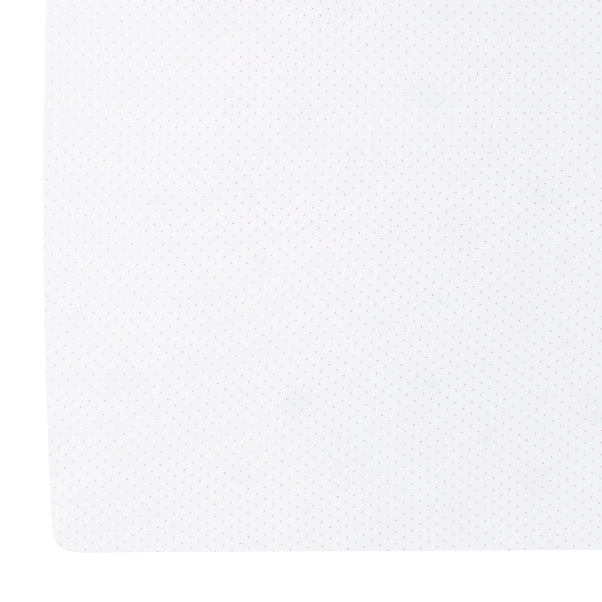 little english classic children's clothing pima crib sheet with white background and light pink micro dot all over print 