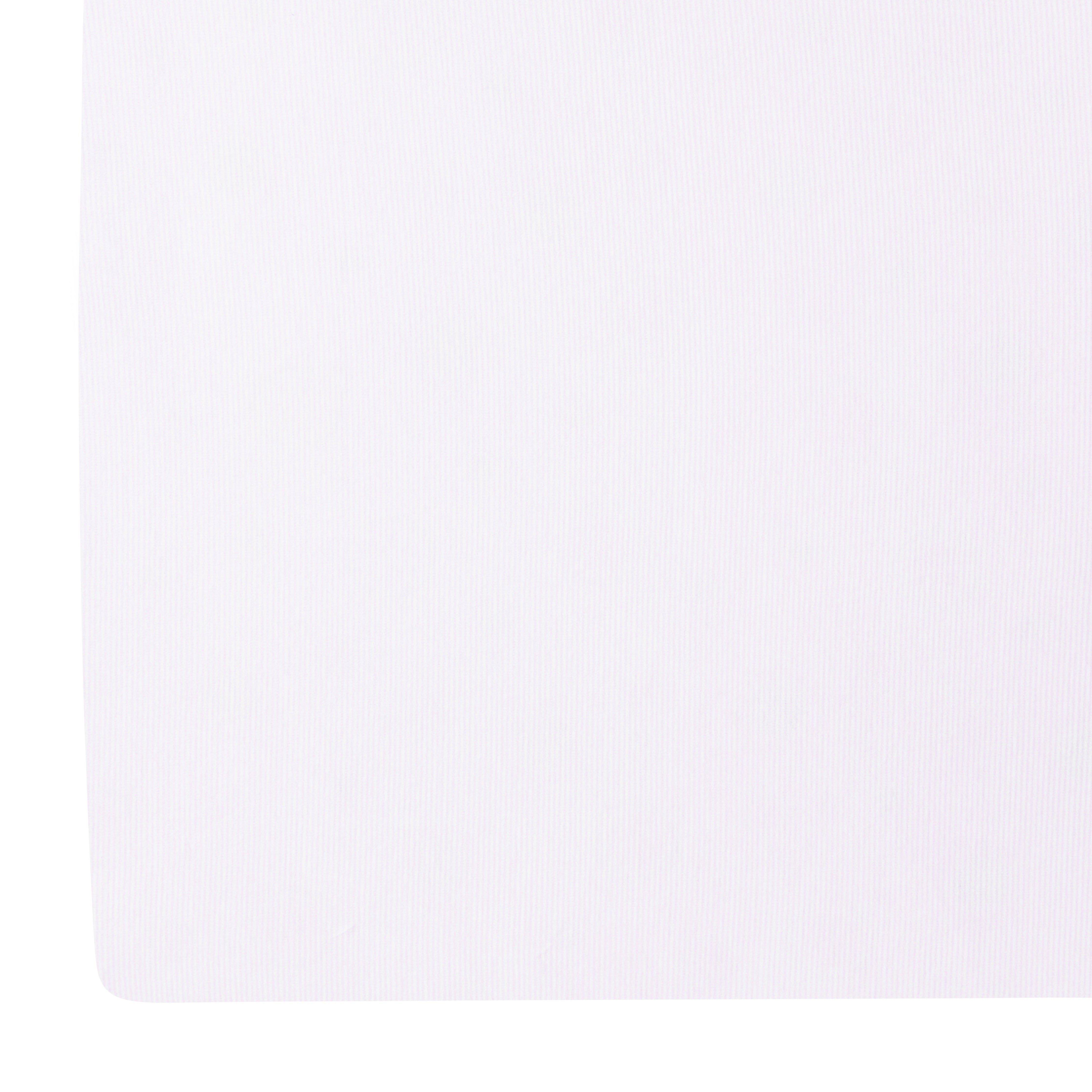 little english classic children's clothing pima crib sheet with white background and light pink stripe all over print 
