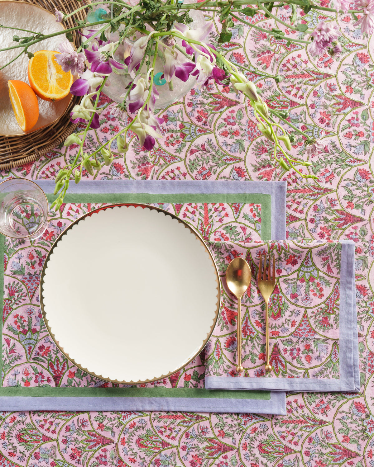 Pink Arch Blockprint Placemat