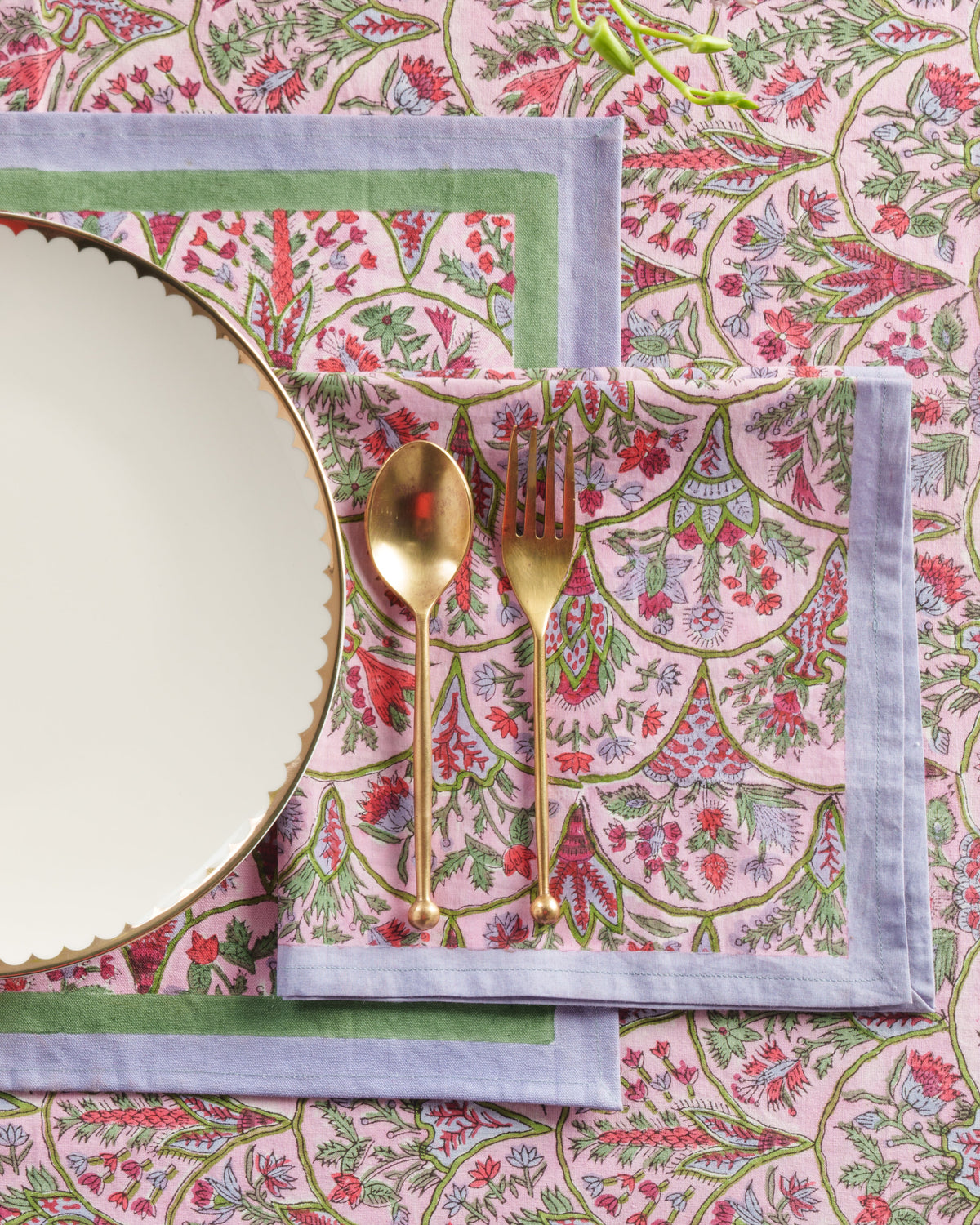 Pink Arch Blockprint Placemat