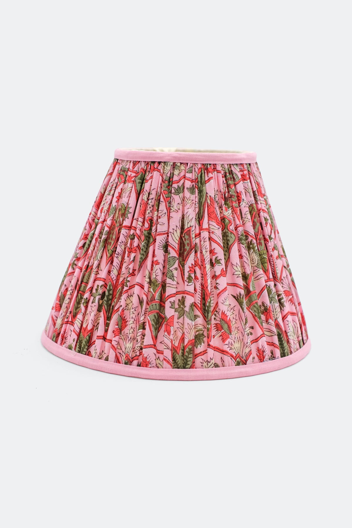 10" Pleated Empire Lampshade in Blockprint