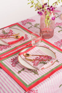 Pink Hydrangea Blockprint Placemat