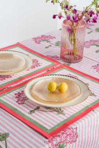 Pink Hydrangea Blockprint Placemat