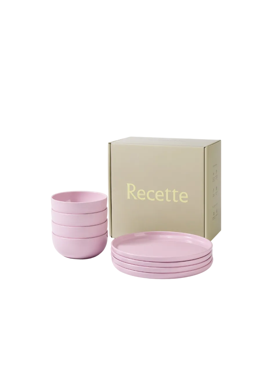 Plate and Bowl Set in Pink