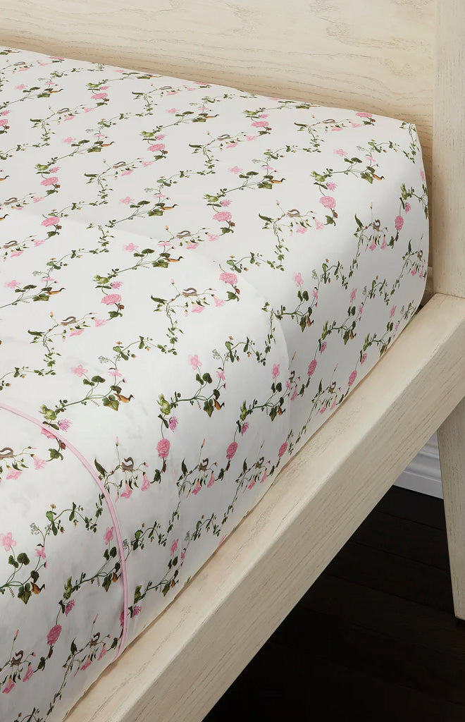 Pink Pond Floral Fitted Sheet