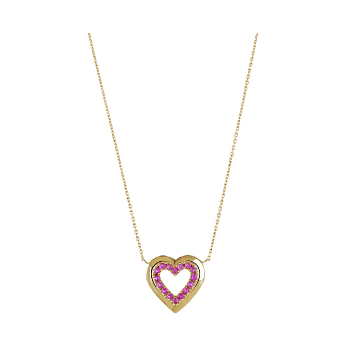 Pink Sapphire Heart Necklace
