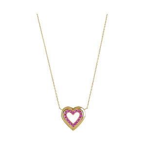 Pink Sapphire Heart Necklace