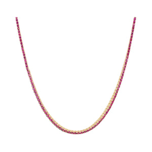 Pink Sapphire Tennis Necklace