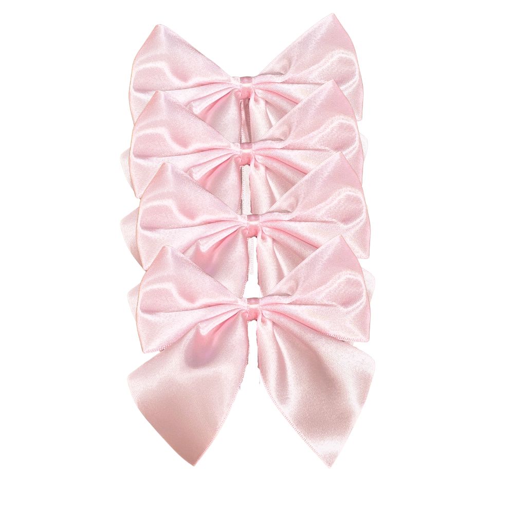 Satin Bow Napkin Ties in Pink, Set of 4