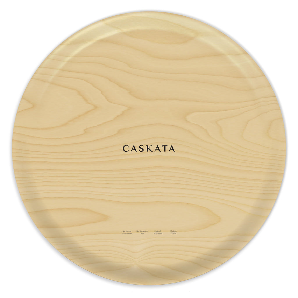 Pink Peony Large Round Birchwood Tray