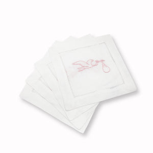 Stork Cocktail Napkins, Set of 4 Chefanie 