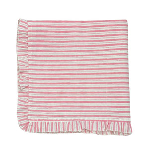 Ruffle Napkin in Pink Stripes, Set of 4