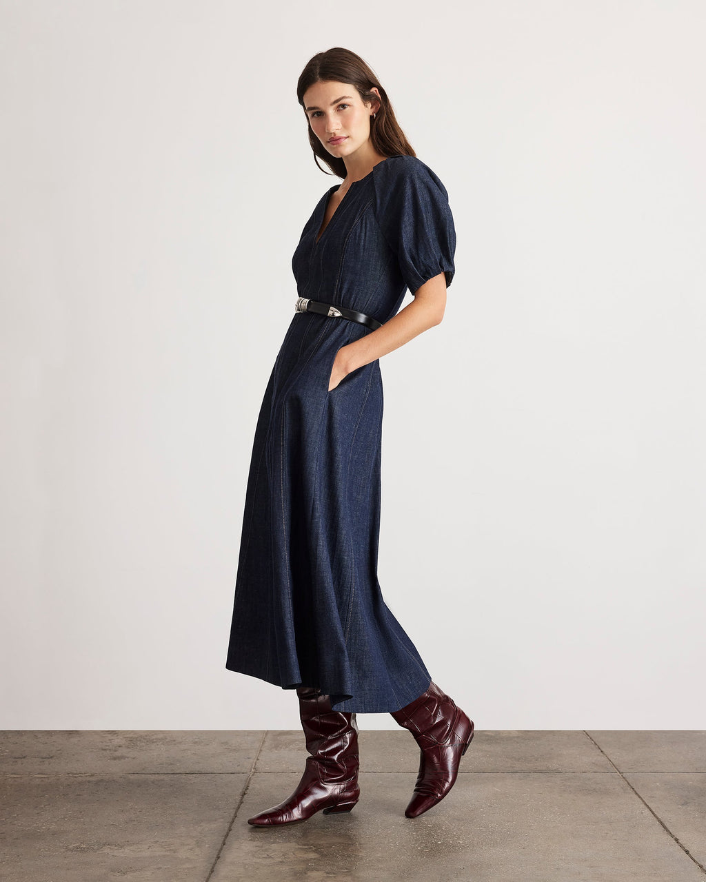 Piper Denim Dress in Midnight Rinse