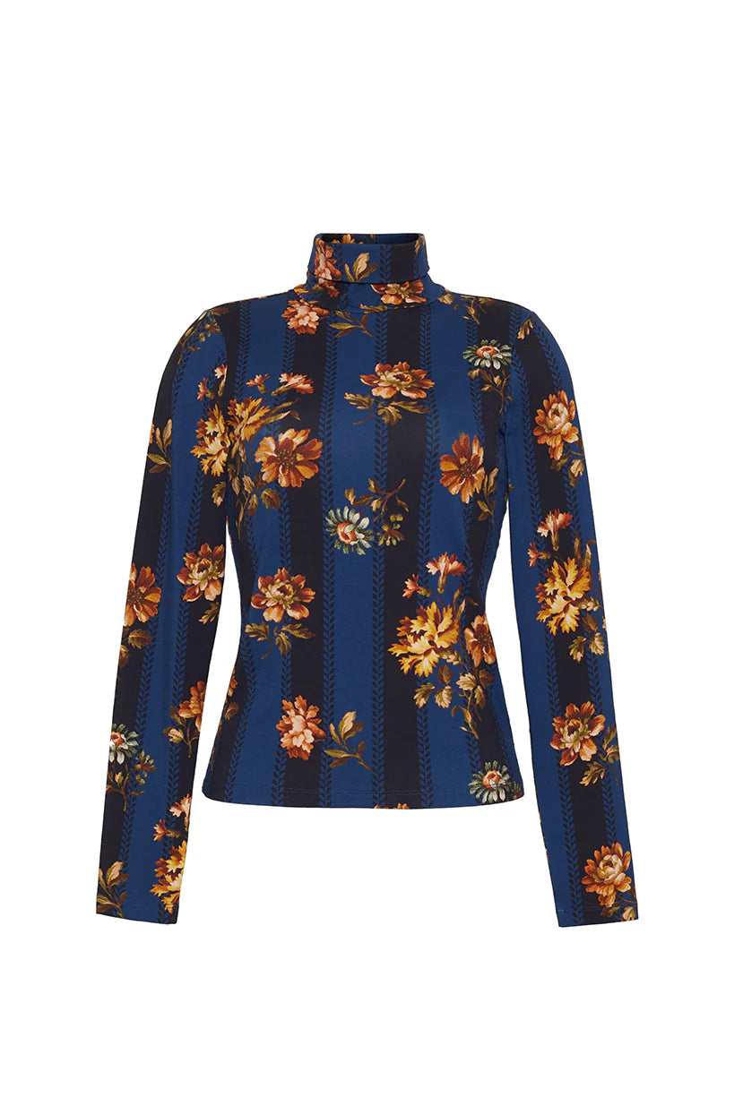 Piper Top in Amour Flora Navy