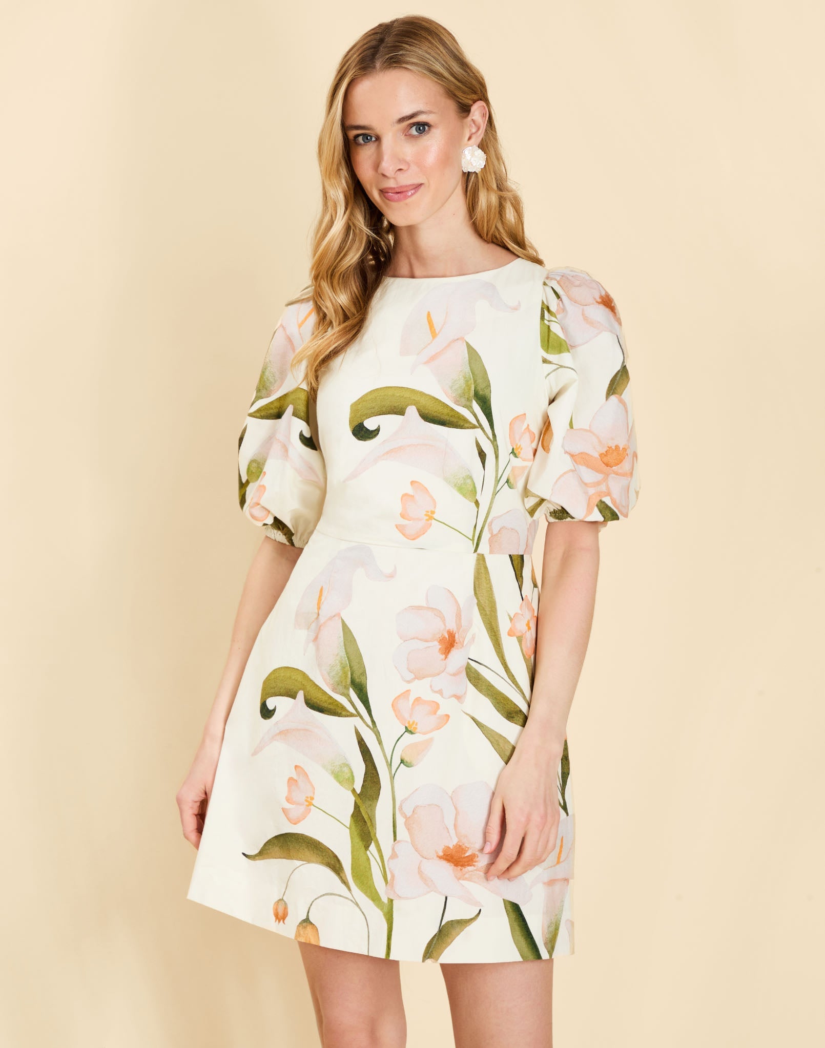 Pippa Mini Dress in Whispering Gardenia