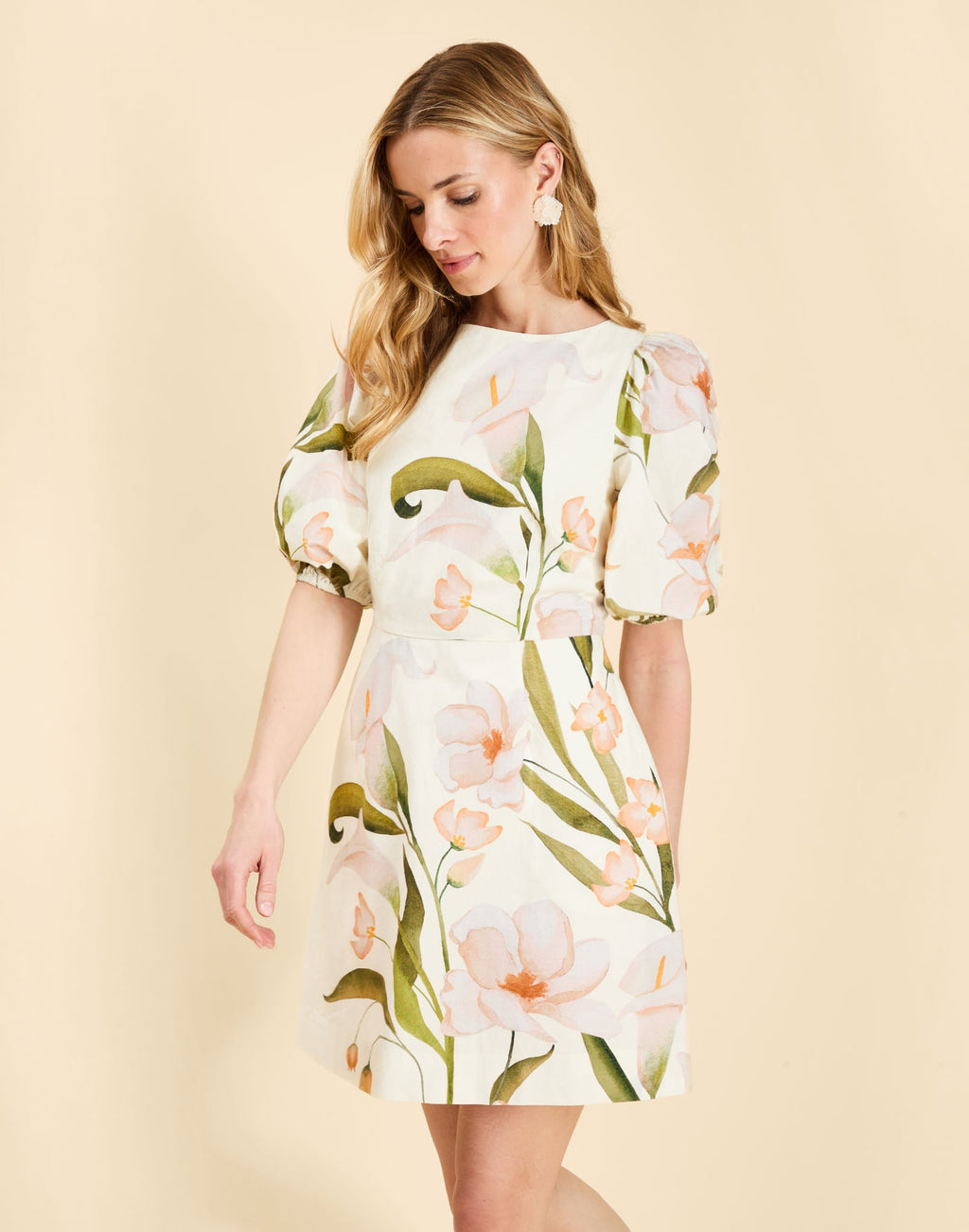 Pippa Mini Dress in Whispering Gardenia