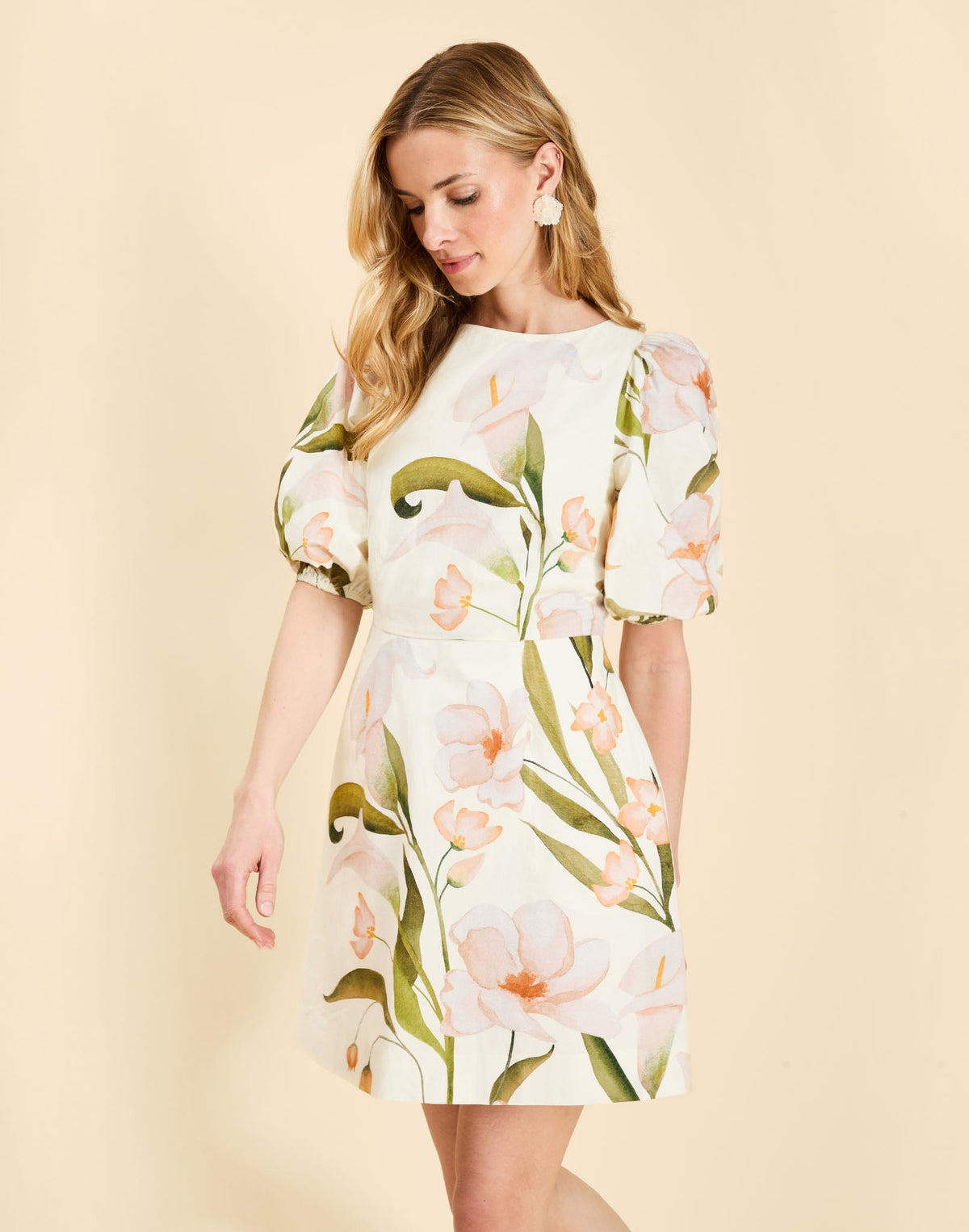 Pippa Mini Dress in Whispering Gardenia