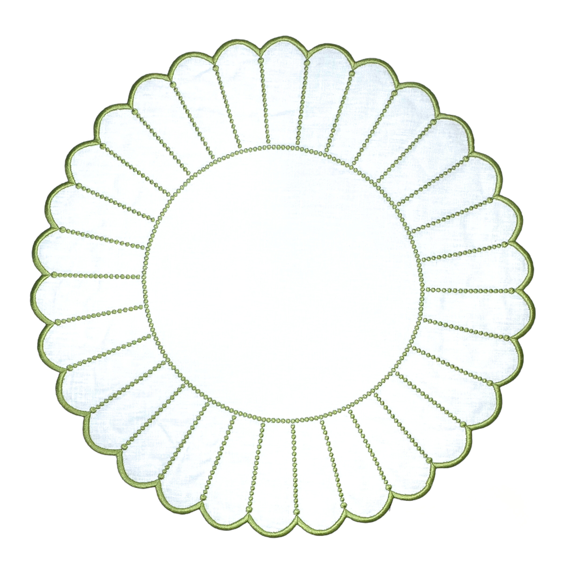 Studio Collection Pippa Placemat in White/Green, Set of 4