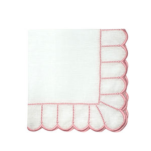 Studio Collection Pippa Napkin in White and Pink, Set of 4
