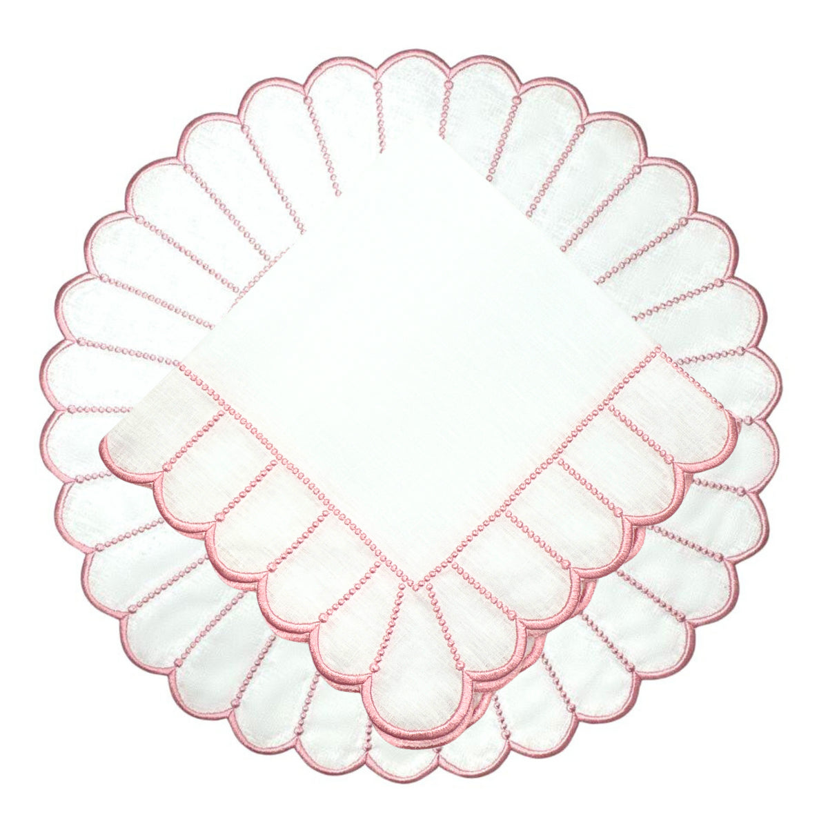 Studio Collection Pippa Placemat in White and Pink, Set of 4