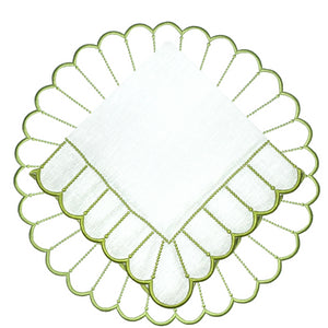 Studio Collection Pippa Placemat in White/Green, Set of 4