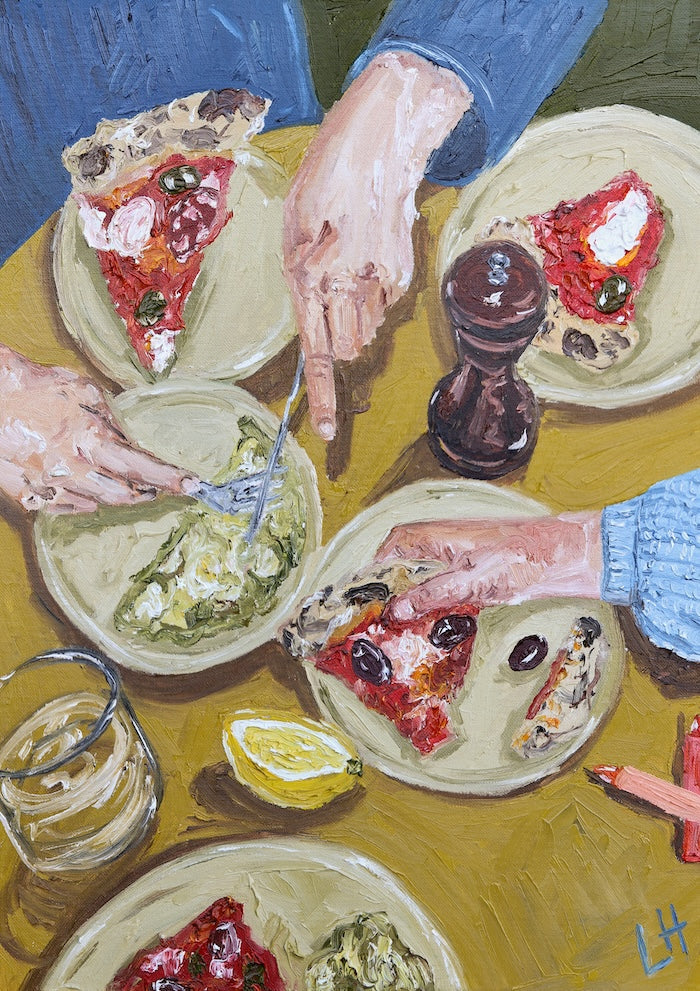"pizza with the kids" Art -- Size A2