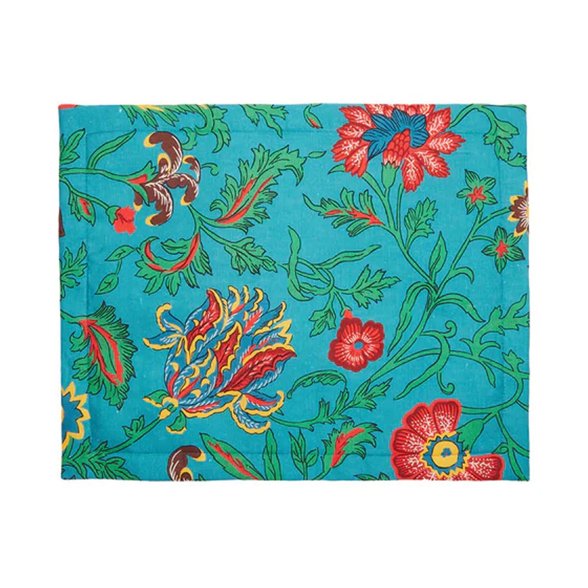 Placemats in Dragon Flower Turquoise, Set of 2