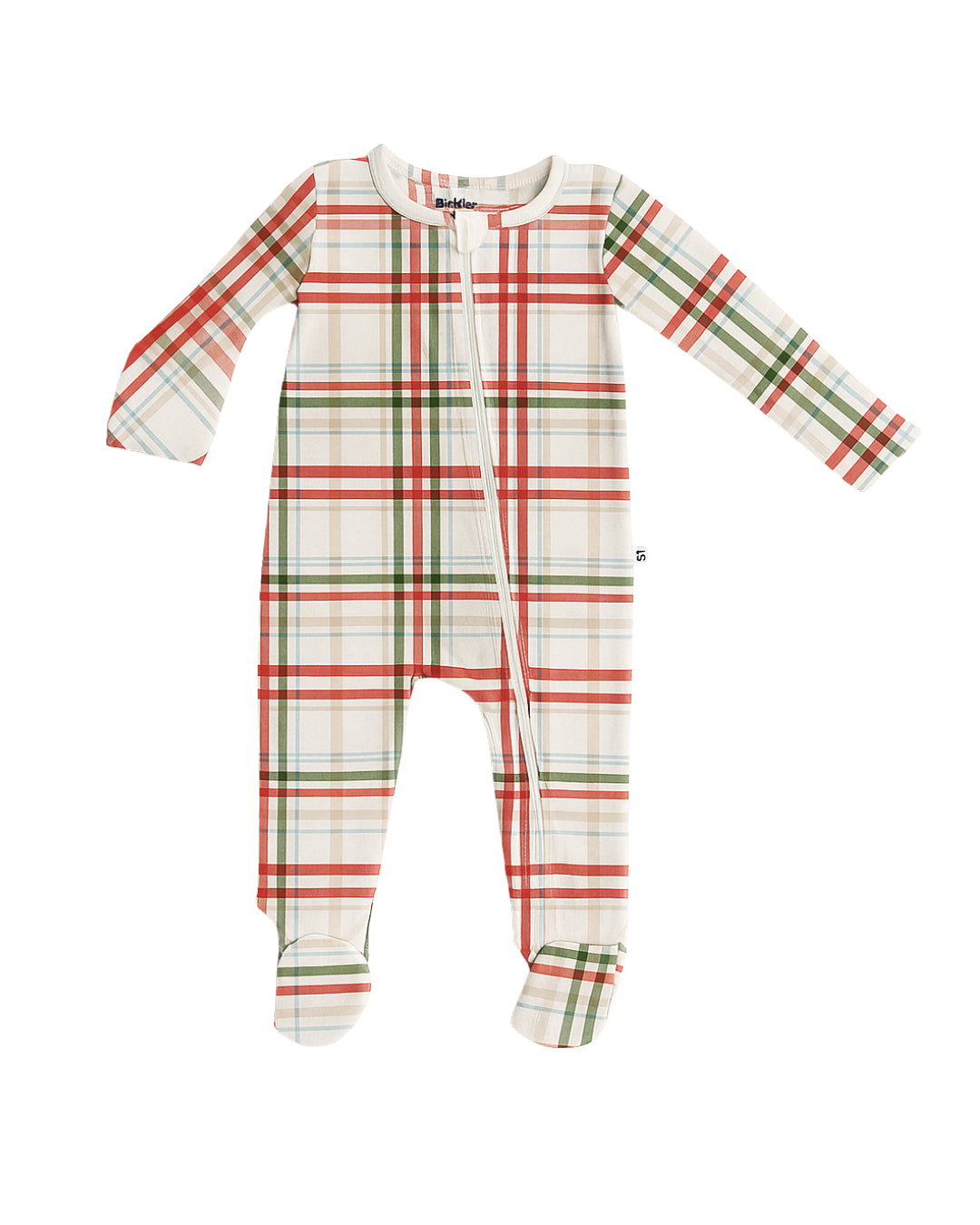 Plaid Bamboo Zipper Footie