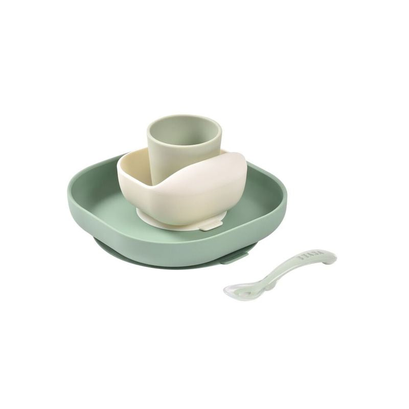 Silicone Meal Set in Sage Green, Set of 4