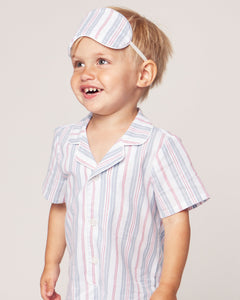 Baby's Twill Summer Romper in Vintage French Stripes