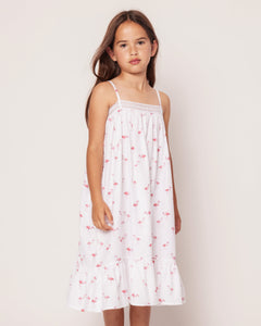 Girl’s Twill Lily Nightgown in Flamingos