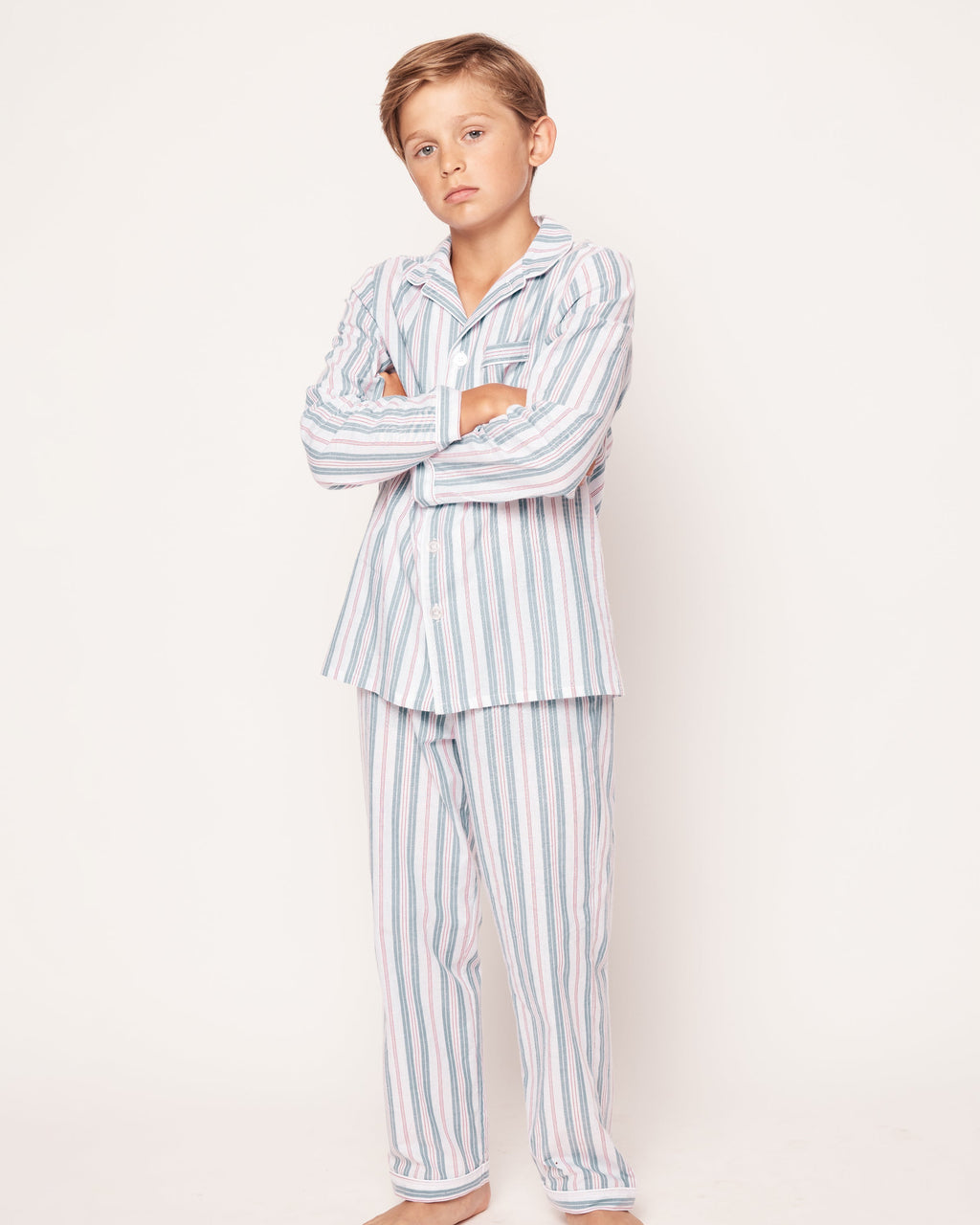 Kid’s Twill Pajama Set in Vintage French Stripes