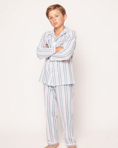 Kid's Twill Pajama Set in Vintage French Stripes