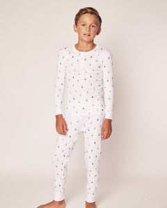 Kid’s Pima Snug Fit Pajama Set in Evergreen Trees