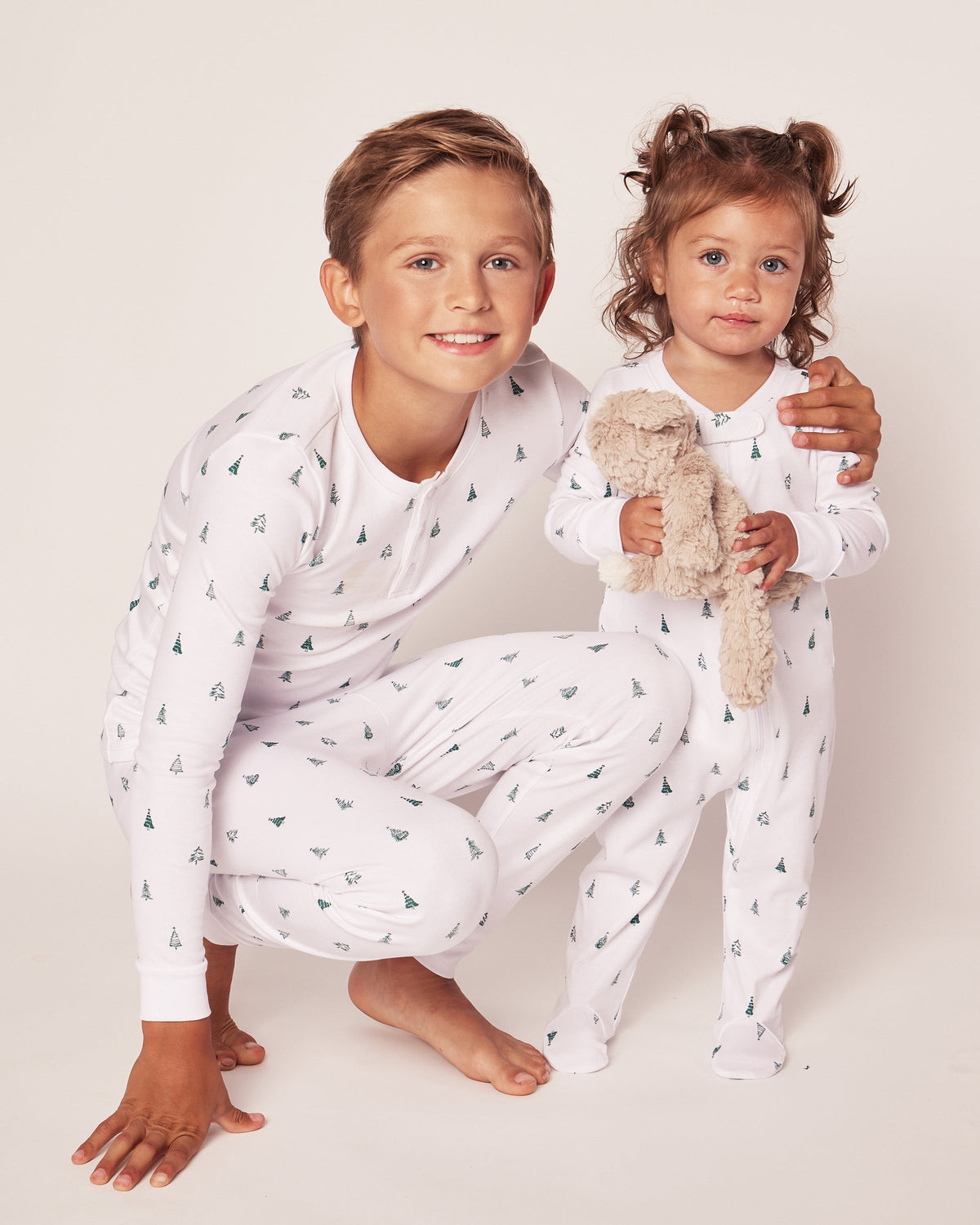 Kid’s Pima Snug Fit Pajama Set in Evergreen Trees