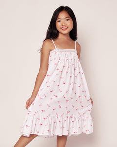 Girl’s Twill Lily Nightgown in Flamingos