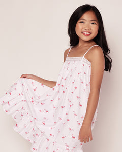 Girl's Twill Lily Nightgown in Flamingos