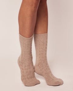 Women’s Cashmere Socks in Beige